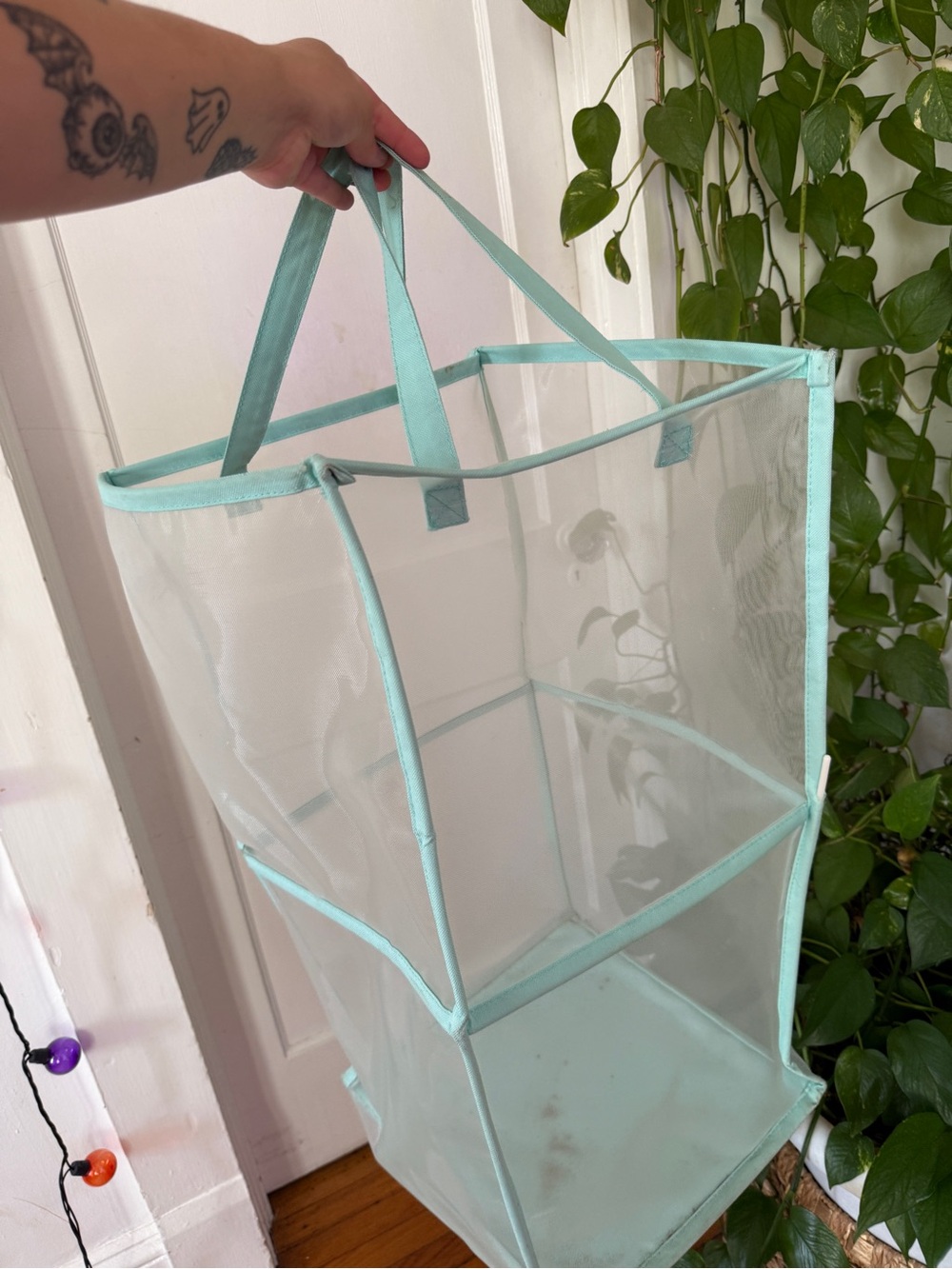 Room Essentials Aqua Mesh laundry bin storage bag